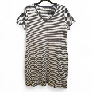 Nautica Navy and White Striped V-Neck Sleep Tee
